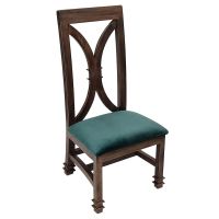 Modern Tuscan Dining Chairs - Green Velvet Fabric