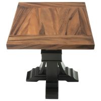 Modern Tuscan Ebony Mahogany & Golden Walnut End Table