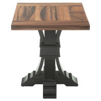 Modern Tuscan Ebony Mahogany & Golden Walnut End Table