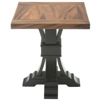 Modern Tuscan Ebony Mahogany & Golden Walnut End Table