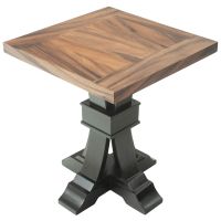 Modern Tuscan Ebony Mahogany & Golden Walnut End Table