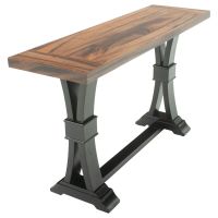 Modern Tuscan Golden Walnut & Ebony Mahogany Sofa Table