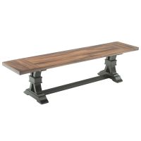 Modern Tuscan Natural Wood Dining Bench - Golden Walnut & Ebony Mahogany