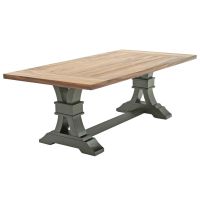 Modern Tuscan Natural Wood Dining Table - Golden Walnut & Ebony Mahogany