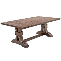 Modern Tuscan Oldwood Dining Table - Rustic Antique Mahogany