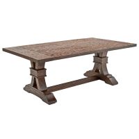 Modern Tuscan Oldwood Dining Table - Rustic Antique Mahogany