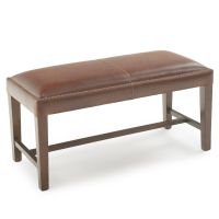 Bristol Classic Upholstered Bench - Burnt Umber Cypress Leather