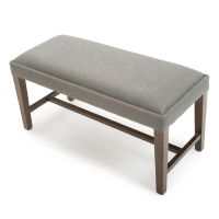 Bristol Classic Upholstered Bench - Flannel Grey Fabric