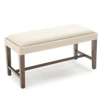 Bristol Classic Upholstered Bench - Natural Linen Fabric
