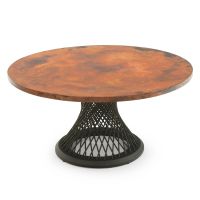 Modern Hammered Copper Round Dining Table