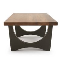 Modern Double Arch Natural Wood Coffee Table - Black Walnut - Flat Edge