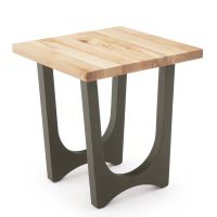 Modern Double Arch Natural Wood End Table - Maple - Flat Edge