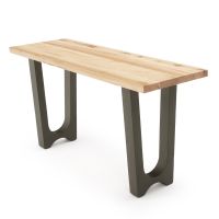 Modern Double Arch Natural Wood Sofa Table - Maple - Flat Edge
