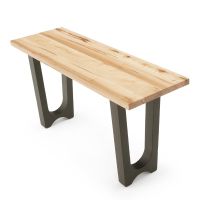 Modern Double Arch Natural Wood Sofa Table - Maple - Flat Edge