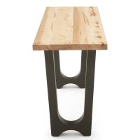 Modern Double Arch Natural Wood Sofa Table - Maple - Flat Edge