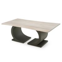 CUSTOM FINISH - Modern Half Circle Natural Wood Dining Table - Live Edge Black Walnut Table Top - CUSTOM Bleached Table Top Finish - Black Steel Table Base