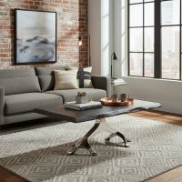 Contemporary Coffee Table: Some lifestyle images are created with AI for visualization purposes. Crafted from natural solid wood, each piece is unique and will vary.