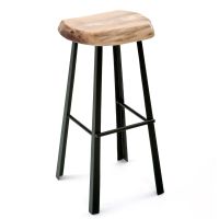 Modern Rustic Live Edge Hardwood Slab Bar Stool