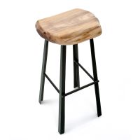 Modern Rustic Live Edge Hardwood Slab Bar Stool