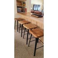 Modern Rustic Live Edge Hardwood Slab Bar Stool