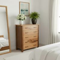 Modern Dresser: Some lifestyle images are created with AI for visualization purposes. Crafted from natural solid wood, each piece is unique and will vary.