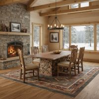 Rustic Reclaimed Wood Dining Table: Some lifestyle images are created with AI for visualization purposes. Crafted from natural solid wood, each piece is unique and will vary.