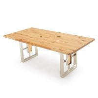Modern Rustic Window Live Edge Writing Desk - Smooth Alder Desk Top - Silver Steel Base (Shown with flat edge)