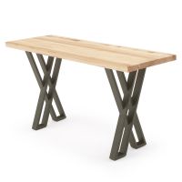 Modern Silhouette X Natural Wood Sofa Table - Maple - Flat Edge