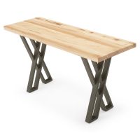 Modern Silhouette X Natural Wood Sofa Table - Maple - Flat Edge