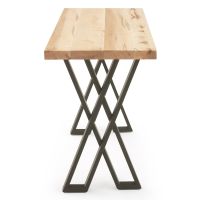 Modern Silhouette X Natural Wood Sofa Table - Maple - Flat Edge