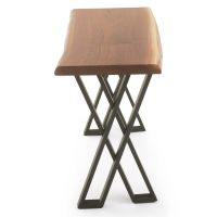 Modern Silhouette X Natural Wood Sofa Table - Black Walnut - Live Edge