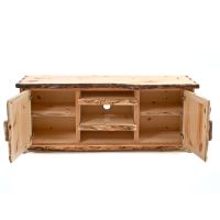 Carved Aspen Wildlife TV Stand--Clear Finish