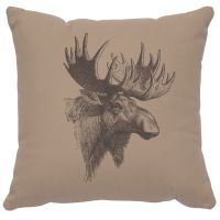 Moose Decor Pillow - Alabaster Cotton
