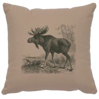 Moose Scene Decor Pillow - Alabaster Cotton