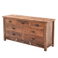 Rustic Mosaic 7 Drawer Barnwood Dresser