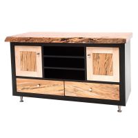 Mountain Modern Renaissance Entertainment Center - Live Edge Maple Top & Maple Drawers