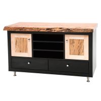 Mountain Modern Renaissance Entertainment Center - Live Edge Maple Top & Ebony Drawers
