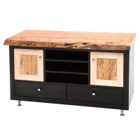 Mountain Modern Renaissance Entertainment Center - Live Edge Maple Top & Ebony Drawers