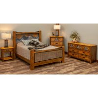 Mountain Horizon Northern Lights Barnwood Bed & Matching Casegoods