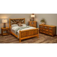 Mountain Horizon Sunrise Barnwood Bed & Matching Casegoods