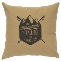 Mountains Are Calling Decor Pillow - Straw Linen