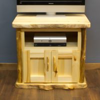 Aspen Log Television Stand in Flat Front Trim