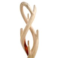 Natural Free Form Log Coat Rack - Double - Natural Clear Finish
