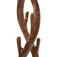 Natural Free Form Log Coat Rack - Double - Rustic Barnwood Finish