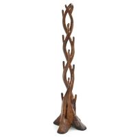 Natural Free Form Log Coat Rack - Double - Rustic Barnwood Finish