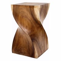 Natural Wood End Tables - Solid Helix - Natural