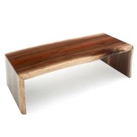 Live Edge Natural Wood Waterfall Coffee Table - Black Walnut