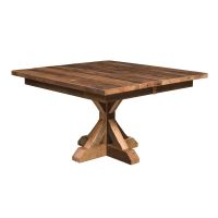 Norwich Rustic Barn Wood Dining Table - Expandable Top - Clear Finish