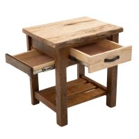 Rustic Chevron Barnwood 1 Drawer Nightstand - Optional Concealed Drawer
