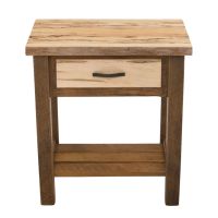 Rustic Chevron Barnwood 1 Drawer Nightstand